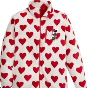 Disney NWT Full Zip Fleece Jacket XL Red White